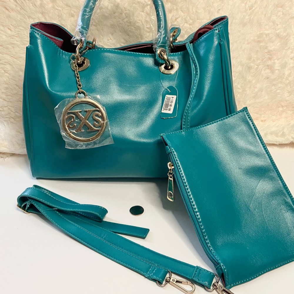 New Versatile Women’s Purse with Hand Pouch in Turquoise/ Teal Color